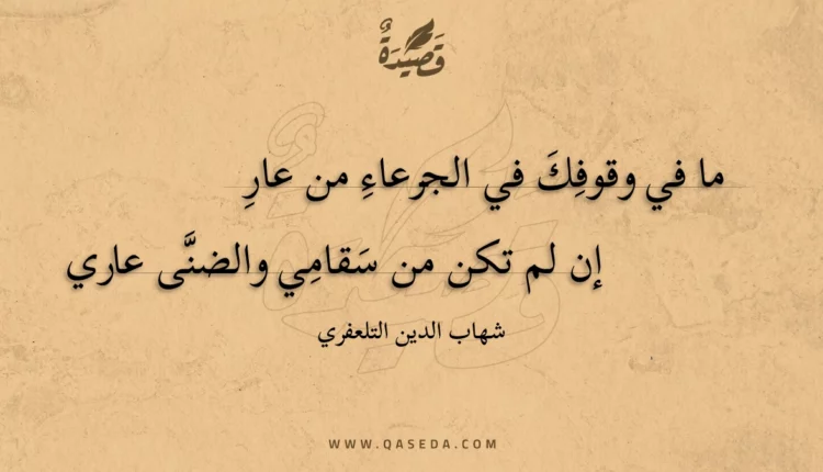 قصيدة ما في وقوفك في الجرعاء من عار