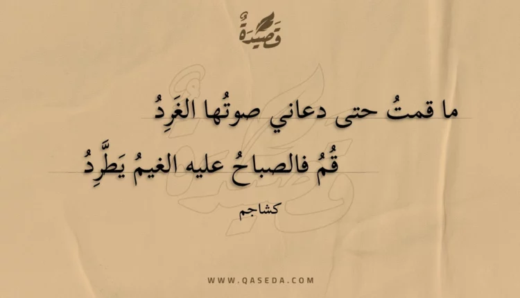 قصيدة ما قمت حتى دعاني صوتها الغرد