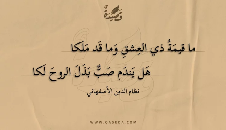 قصيدة ما قيمة ذي العشق وما قد ملكا