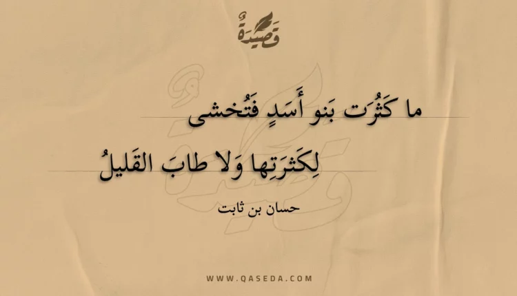 قصيدة ما كثرت بنو أسد فتخشى