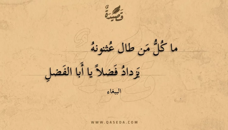 قصيدة ما كل من طال عثنونه