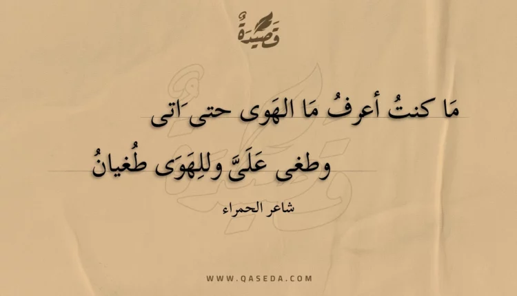 قصيدة ما كنت أعرف ما الهوى حتى اتى