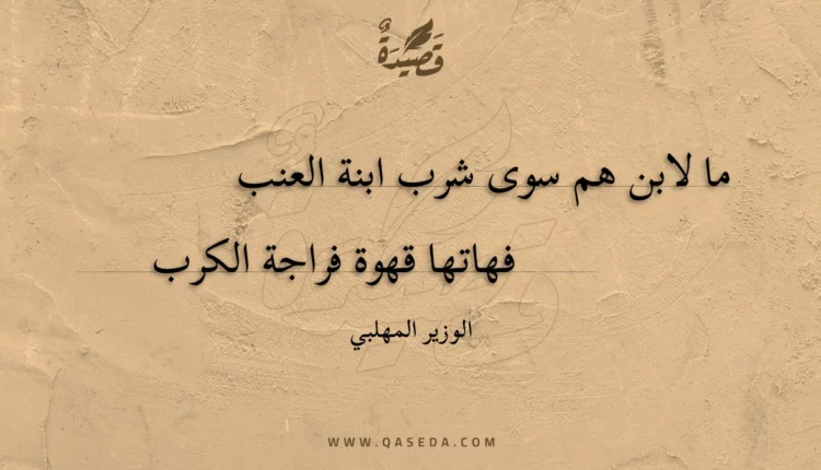 قصيدة ما لابن هم سوى شرب ابنة العنب
