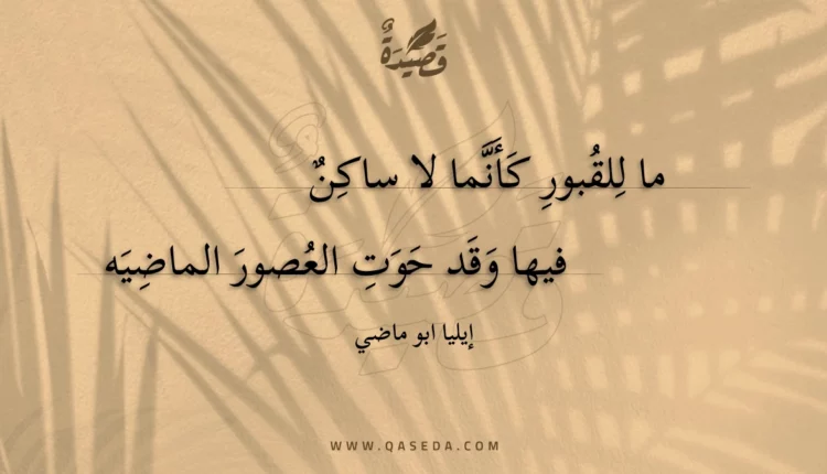 قصيدة ما للقبور كأنما لا ساكن