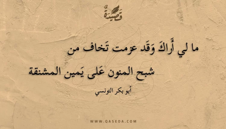 قصيدة ما لي أراك وقد عزمت تخاف من