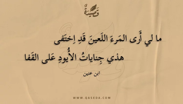 قصيدة ما لي أرى المرء اللعين قد اختفى