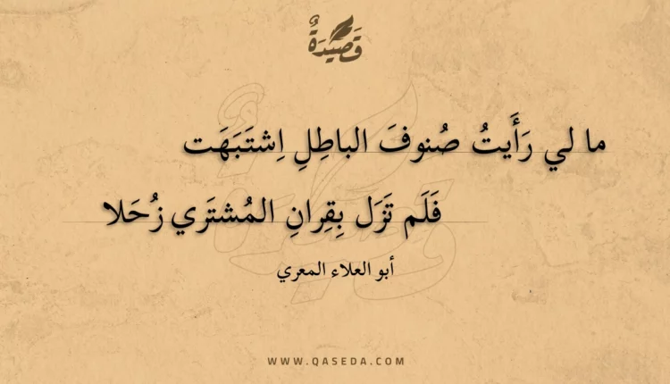 قصيدة ما لي رأيت صنوف الباطل اشتبهت