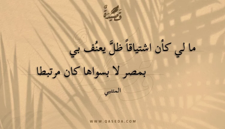 قصيدة ما لي كأن اشتياقا ظل يعنف بي