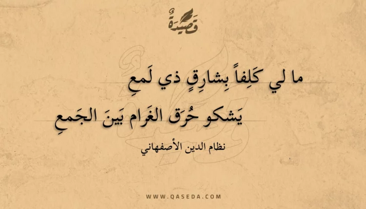 قصيدة ما لي كلفا بشارق ذي لمع