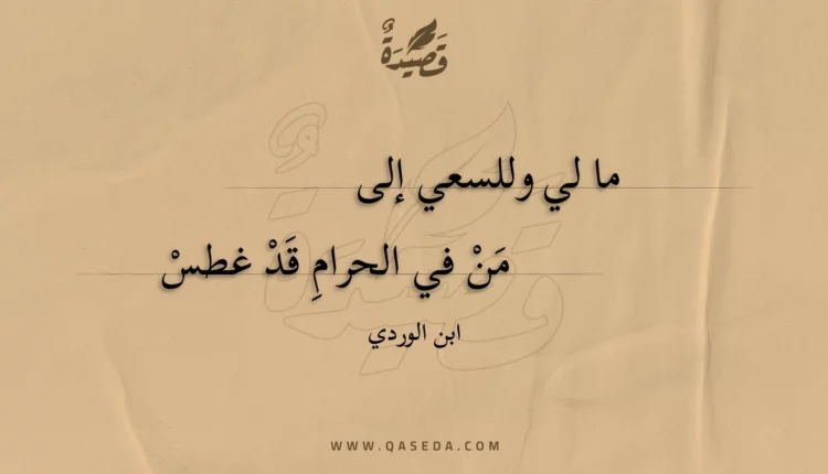قصيدة ما لي وللسعي إلى