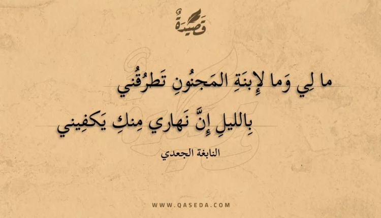 قصيدة ما لي وما لإبنة المجنون تطرقني