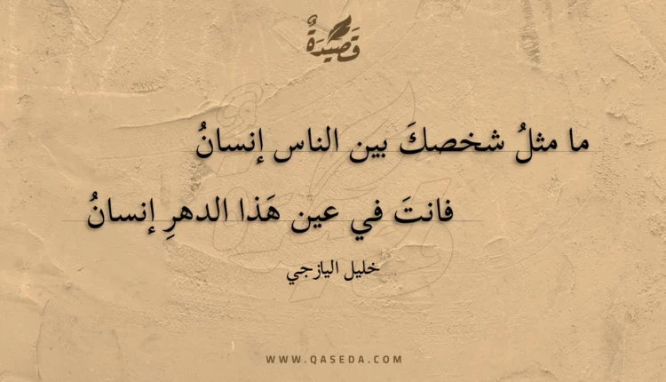 قصيدة ما مثل شخصك بين الناس إنسان