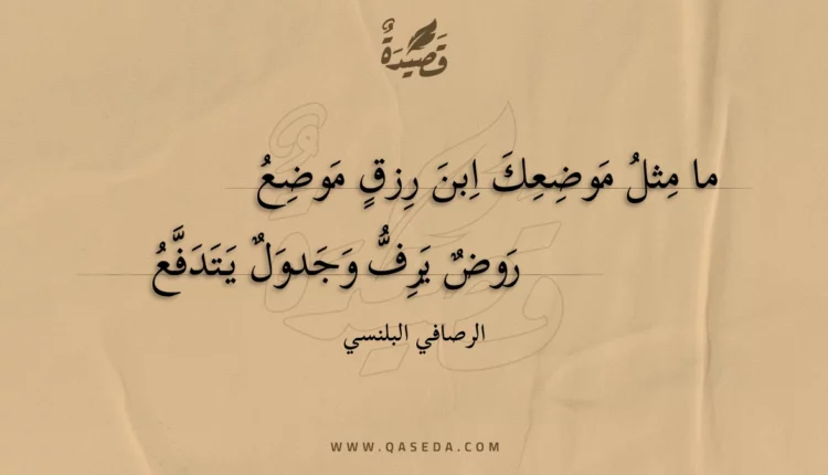 قصيدة ما مثل موضعك ابن رزق موضع