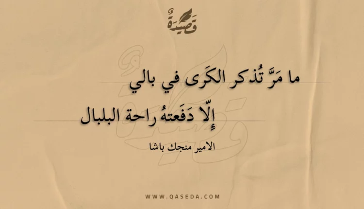 قصيدة ما مر تذكر الكرى في بالي