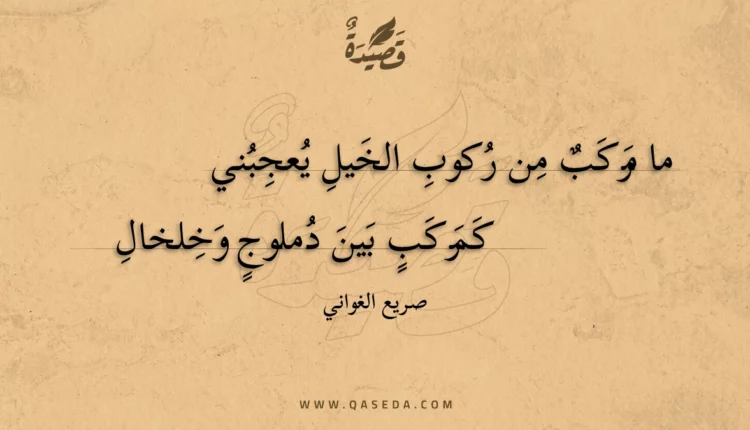 قصيدة ما مركب من ركوب الخيل يعجبني