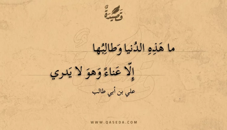 قصيدة ما هذه الدنيا وطالبها