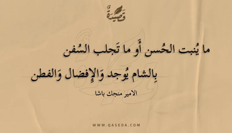 قصيدة ما ينبت الحسن أو ما تجلب السفن