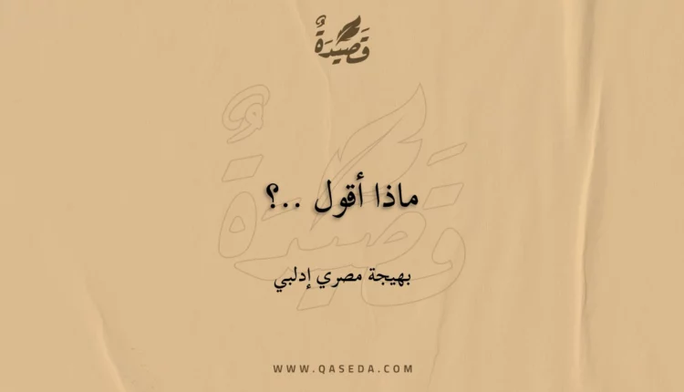 قصيدة ماذا أقول ..؟