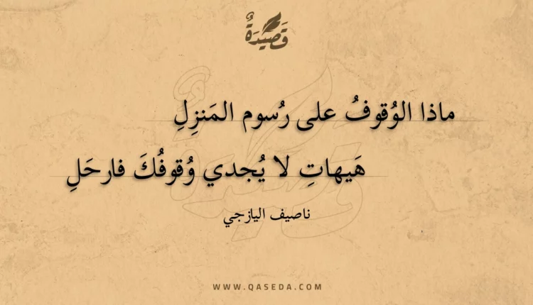 قصيدة ماذا الوقوف على رسوم المنزل