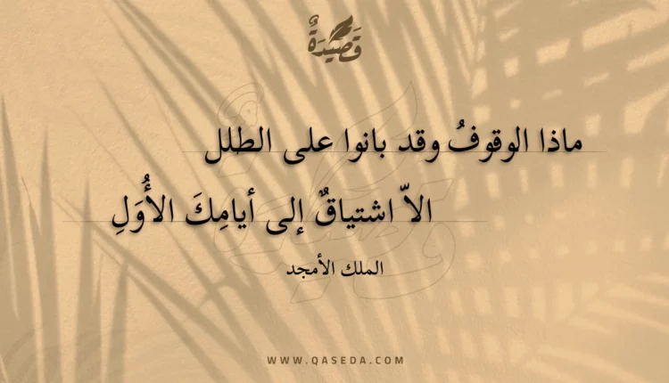 قصيدة ماذا الوقوف وقد بانوا على الطلل
