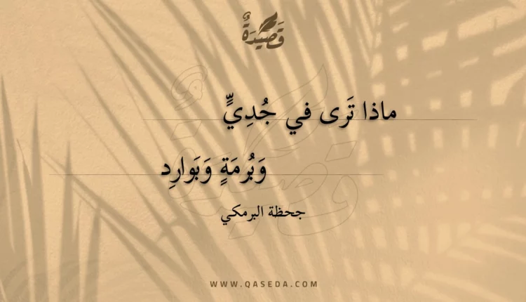 قصيدة ماذا ترى في جدي