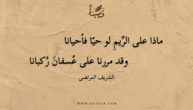 قصيدة ماذا على الريم لو حيا فأحيانا