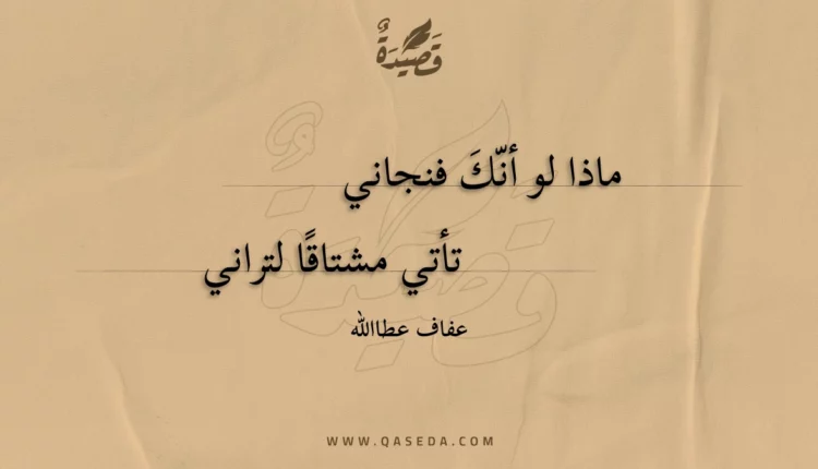 قصيدة ماذا لو أنك فنجاني ؟