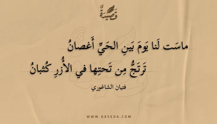 قصيدة ماست لنا يوم بين الحي أغصان