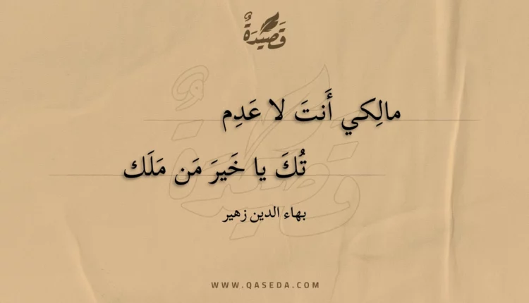 قصيدة مالكي أنت لا عدم
