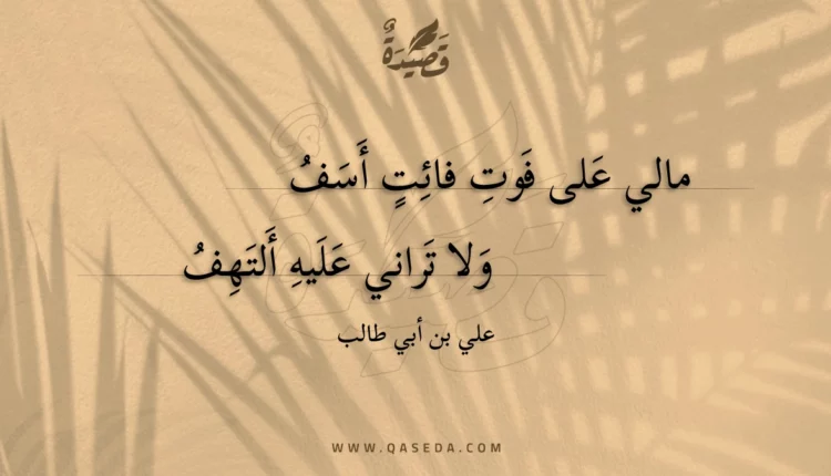 قصيدة مالي على فوت فائت أسف