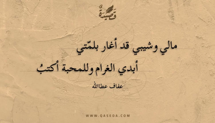 قصيدة مالي وشيبي قد أغار بلمتي