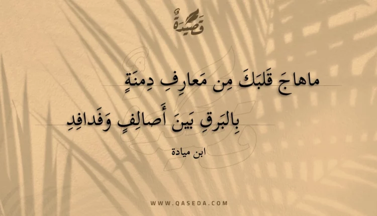 قصيدة ماهاج قلبك من معارف دمنة