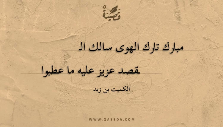 قصيدة مبارك تارك الهوى سالك القصد