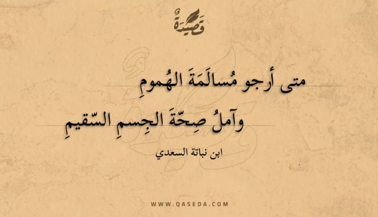 قصيدة متى أرجو مسالمة الهموم