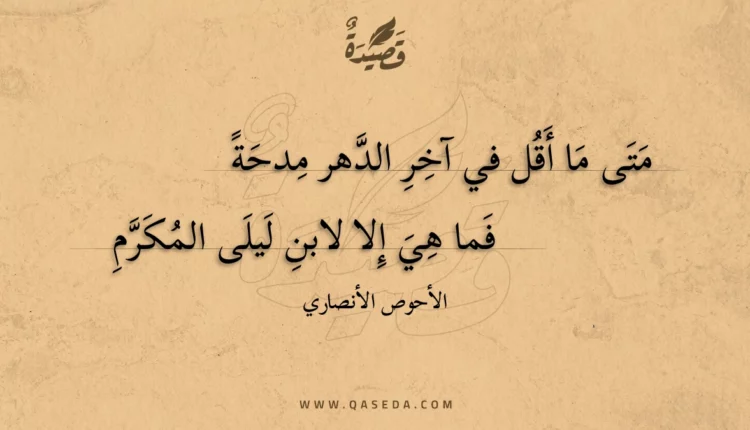قصيدة متى ما أقل في آخر الدهر مدحة
