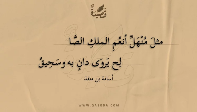 قصيدة مثل منهل أنعم الملك الصالح
