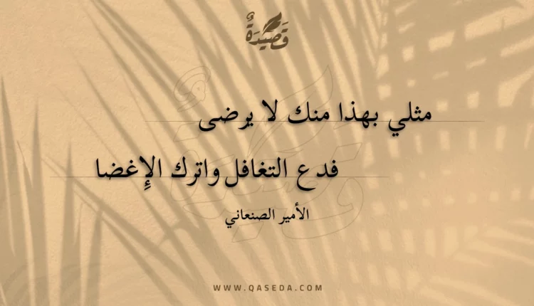 قصيدة مثلي بهذا منك لا يرضى