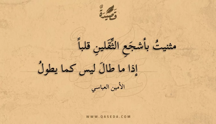 قصيدة مثنيت بأشجع الثقلين قلباً