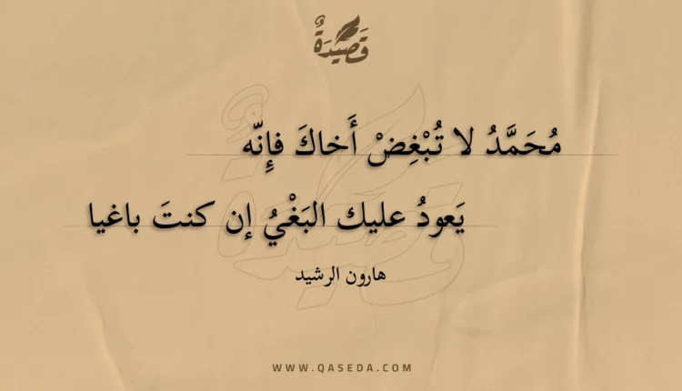 قصيدة محمد لاتبغض أخاك فإنه