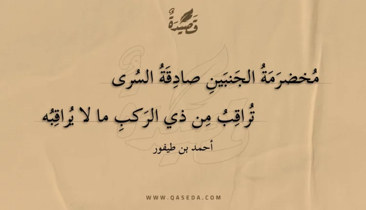 قصيدة مخضرمة الجنبين صادقة السرى
