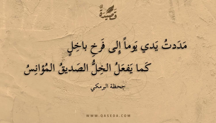 قصيدة مددت يدي يوما إلى فرخ باخل