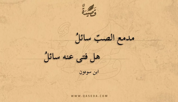 قصيدة مدمع الصب سائل