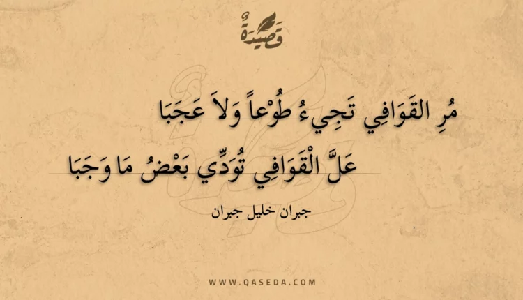 قصيدة مر القوافي تجيء طوعا ولا عجبا