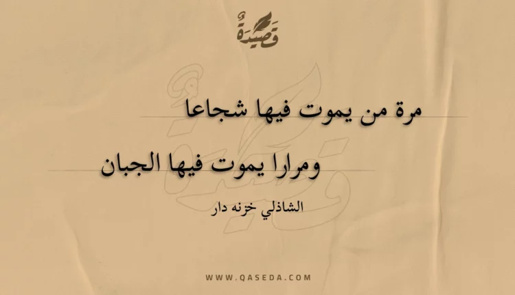 قصيدة مرة من يموت فيها شجاعا