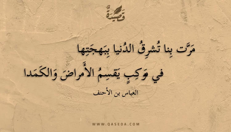 قصيدة مرت بنا تشرق الدنيا ببهجتها