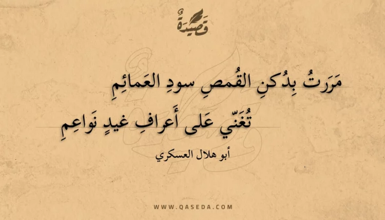 قصيدة مررت بدكن القمص سود العمائم