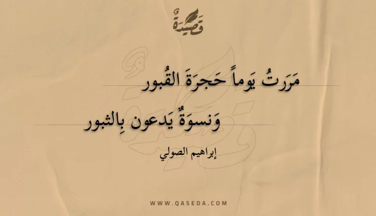 قصيدة مررت يوما حجرة القبور