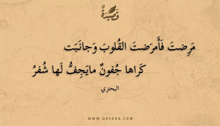 قصيدة مرضت فأمرضت القلوب وجانبت