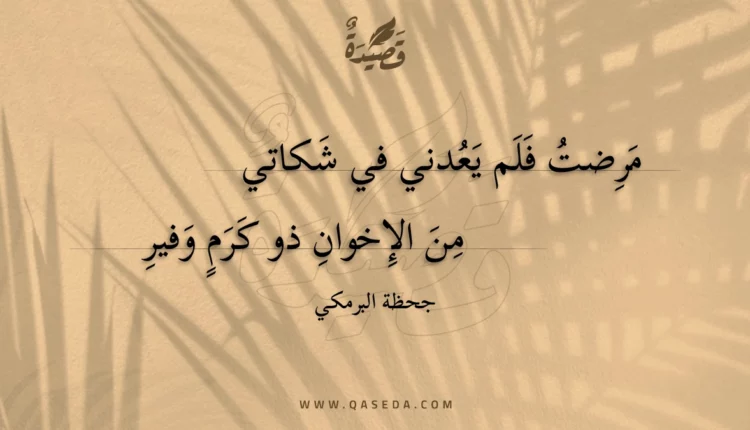 قصيدة مرضت فلم يعدني في شكاتي