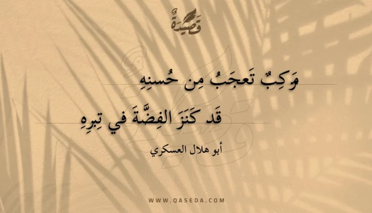 قصيدة مركب تعجب من حسنه